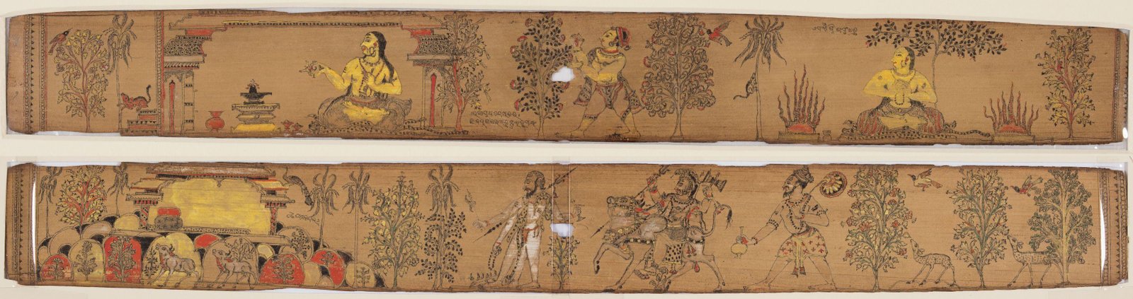 A Prince Performs Austerities (recto); Shiva and His Followers Return to Mount Kailash (verso)