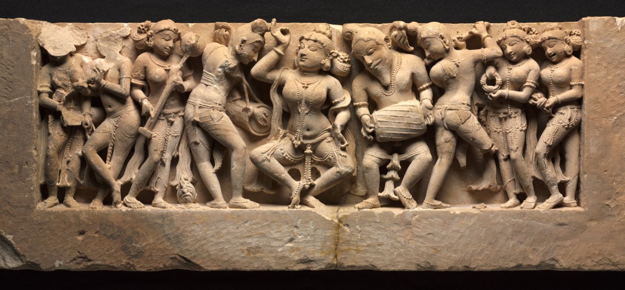 Frieze with Dancer and Musicians, c. 973. Northwestern India, Rajasthan, Sikar, Harshagiri. The Cleveland Museum of Art.